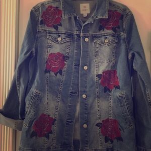 Lularoe Jaxon Red Rose Jacket Sz L New